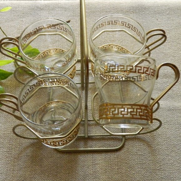 Vintage Art Deco Glasses with Caddy - Picture 2 of 8